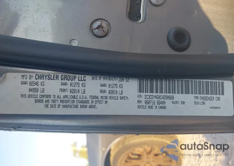 2012 Dodge Challenger Sxt z USA, uszkodzony, nr VIN 2C3CDYAG0CH290868